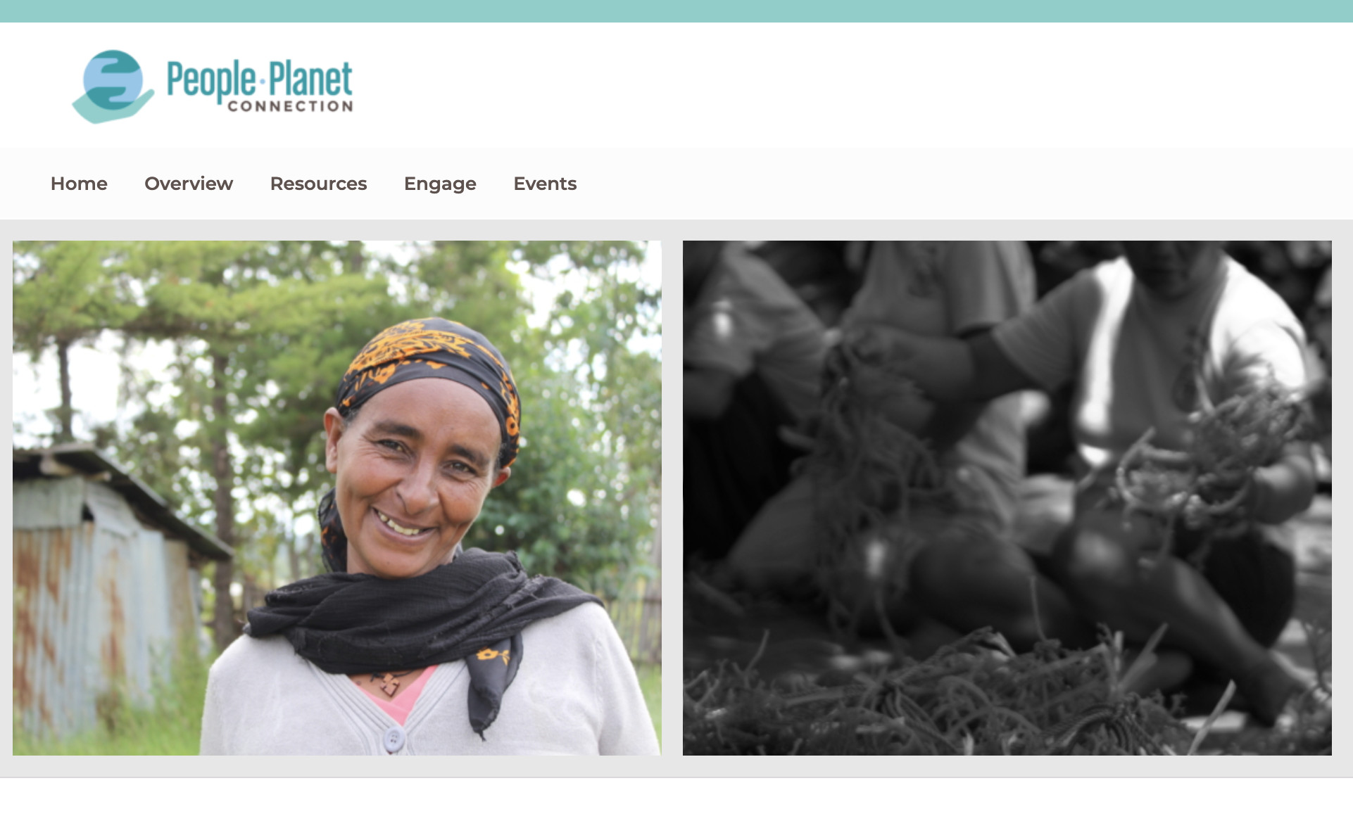 Preview of the People-Planet Connection homepage
