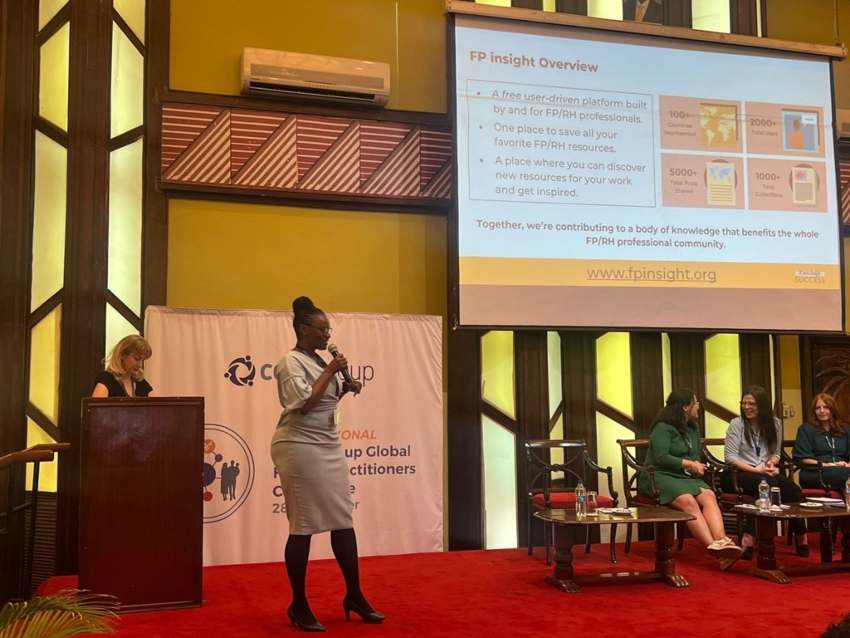Irene Alenga presenting during the Appy Hour session at GHPC. Image Credit: Grace Miheso